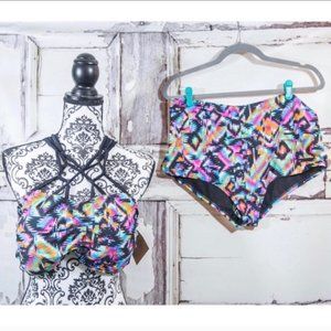 NWT! Bikini 18/20 Swimsuits For All Black Pink Blu